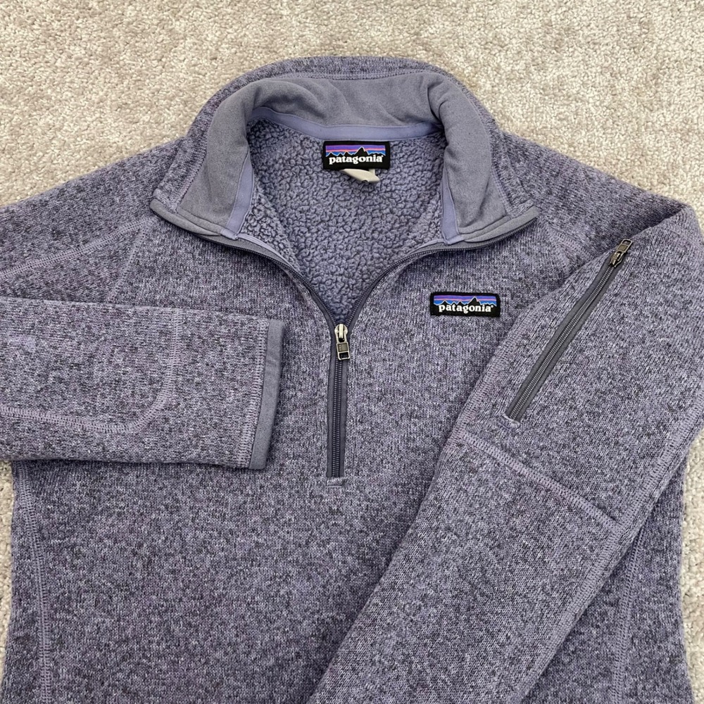Patagonia Pullover Womens Small Better Sweater Purple 1/4 Zip Heathered Lavender